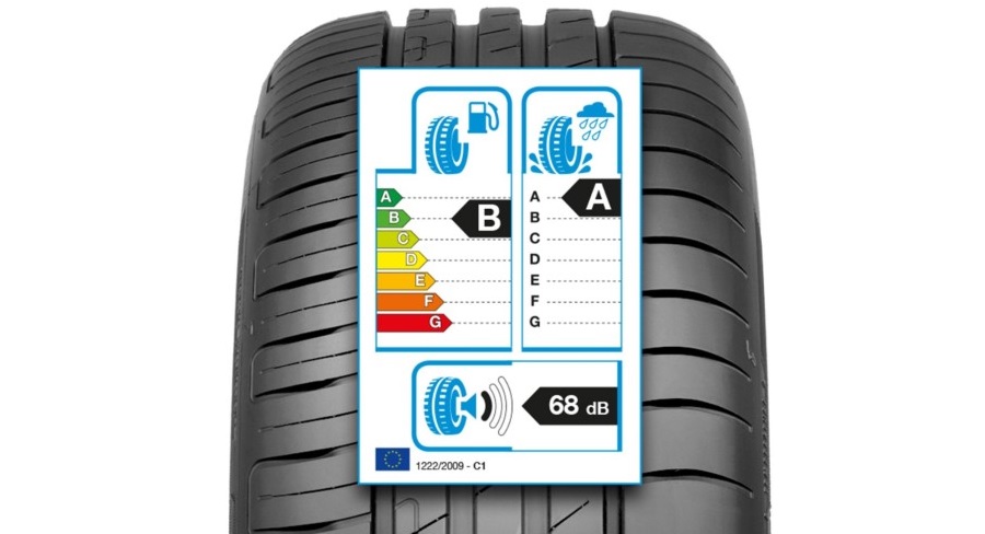 Шина с наклейкой, обязательной для Европы.